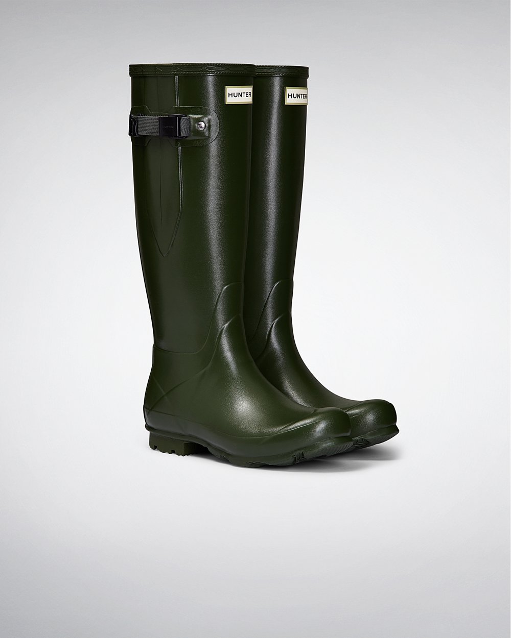 Bottes Hautes de Pluie Hunter Norris Field Side Adjustable Femme Vert ECHPSQW-87